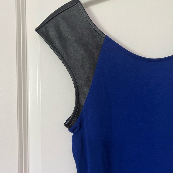 EUC! Express faux leather and knit top - Picture 2 of 4